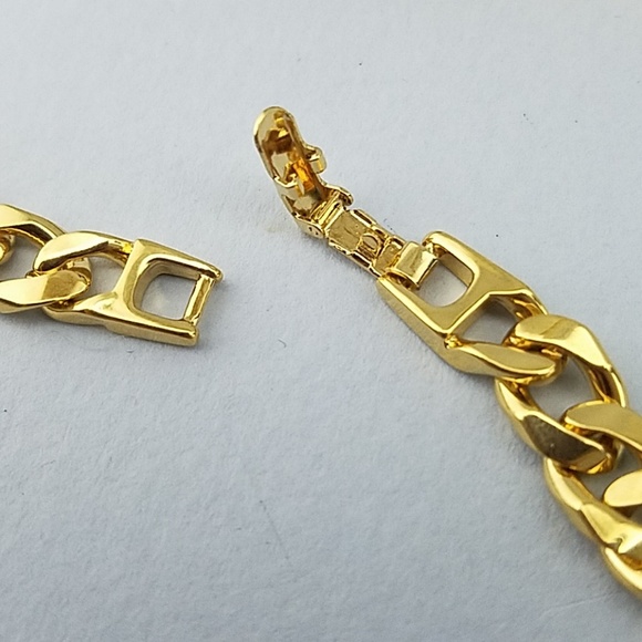 EUC Monet Large gold chain necklace black bead 14" - Picture 8 of 8